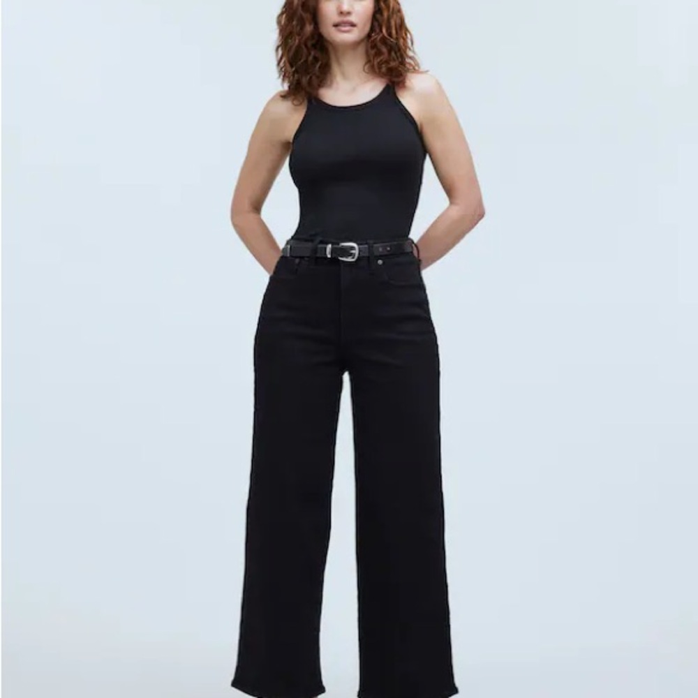Madewell Curvy Perfect Vintage Black Wide-Leg Jeans 28